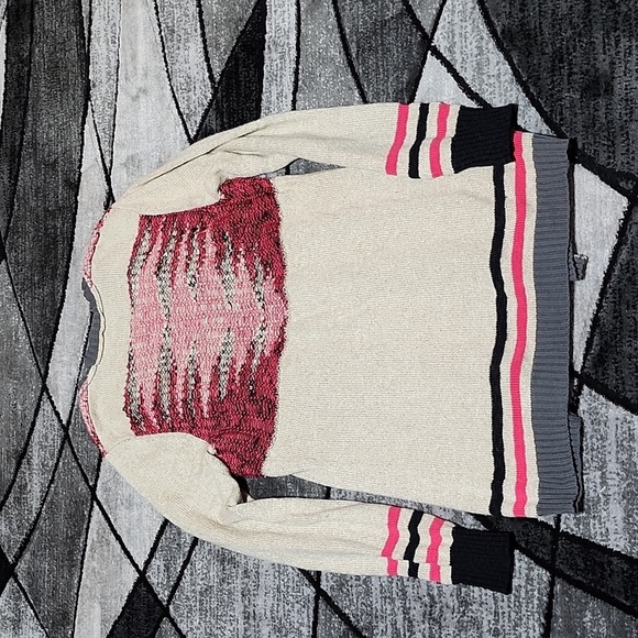 BKE AZTEC METALLIC SHIMMER OPEN CARDIGAN SWEATER - Picture 8 of 13